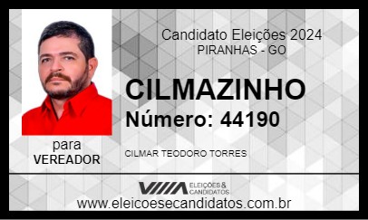 Candidato CILMASIN 2024 - PIRANHAS - Eleições