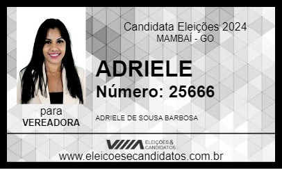 Candidato ADRIELE  2024 - MAMBAÍ - Eleições