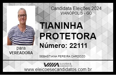 Candidato TIANINHA PROTETORA 2024 - VIANÓPOLIS - Eleições