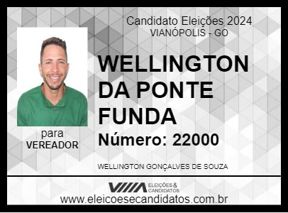 Candidato WELLINGTON DA PONTE FUNDA 2024 - VIANÓPOLIS - Eleições