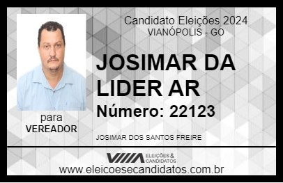 Candidato JOSIMAR DA LIDER AR 2024 - VIANÓPOLIS - Eleições