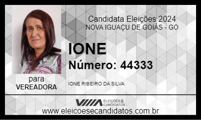 Candidato IONE 2024 - NOVA IGUAÇU DE GOIÁS - Eleições