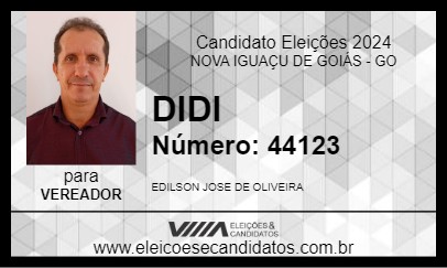 Candidato DIDI 2024 - NOVA IGUAÇU DE GOIÁS - Eleições