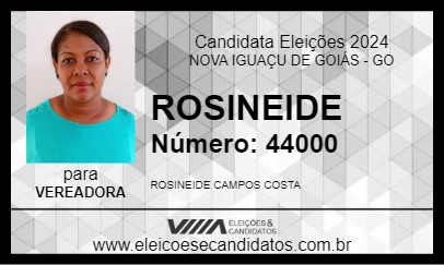 Candidato ROSINEIDE 2024 - NOVA IGUAÇU DE GOIÁS - Eleições