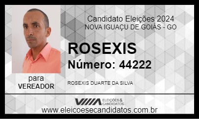 Candidato ROSEXIS 2024 - NOVA IGUAÇU DE GOIÁS - Eleições