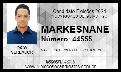 Candidato MARKESNANE 2024 - NOVA IGUAÇU DE GOIÁS - Eleições