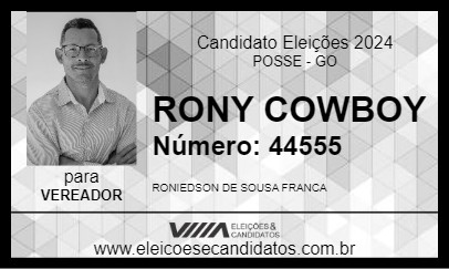 Candidato RONY COWBOY 2024 - POSSE - Eleições