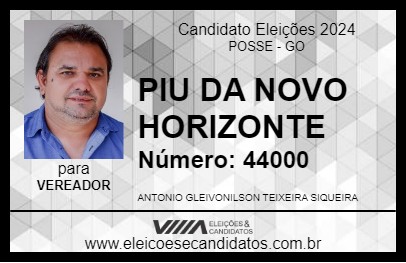 Candidato PIU DA NOVO HORIZONTE 2024 - POSSE - Eleições