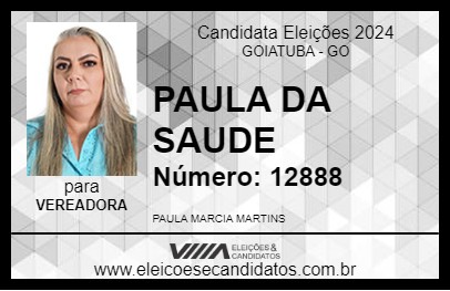 Candidato PAULA DA SAUDE 2024 - GOIATUBA - Eleições