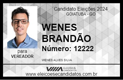 Candidato WENES BRANDÃO 2024 - GOIATUBA - Eleições