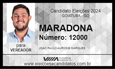 Candidato MARADONA 2024 - GOIATUBA - Eleições