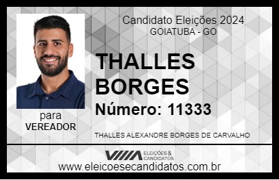 Candidato THALLES BORGES 2024 - GOIATUBA - Eleições