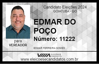 Candidato EDMAR DO POÇO 2024 - GOIATUBA - Eleições