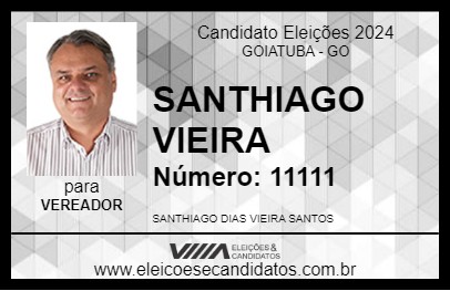 Candidato SANTHIAGO VIEIRA 2024 - GOIATUBA - Eleições