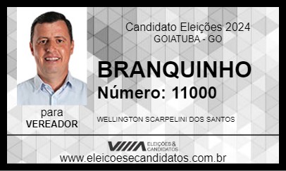 Candidato BRANQUINHO 2024 - GOIATUBA - Eleições