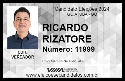 Candidato RICARDO RIZATORE 2024 - GOIATUBA - Eleições