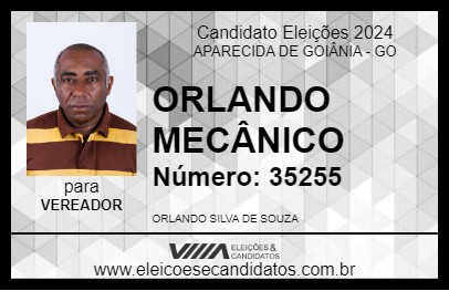 Candidato ORLANDO MECÂNICO 2024 - APARECIDA DE GOIÂNIA - Eleições