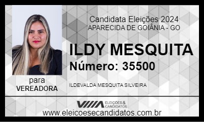 Candidato ILDY MESQUITA 2024 - APARECIDA DE GOIÂNIA - Eleições