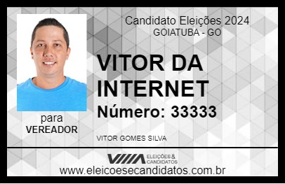 Candidato VITOR DA INTERNET 2024 - GOIATUBA - Eleições