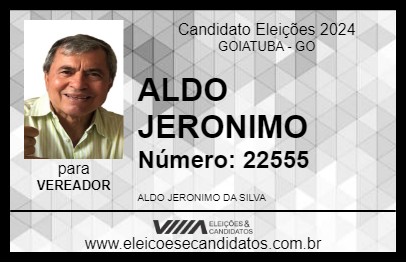 Candidato ALDO JERONIMO 2024 - GOIATUBA - Eleições