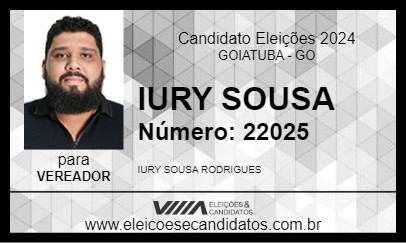 Candidato IURY SOUSA 2024 - GOIATUBA - Eleições