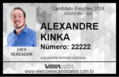 Candidato ALEXANDRE KINKA 2024 - GOIATUBA - Eleições