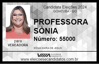 Candidato PROFESSORA SÔNIA 2024 - GOIATUBA - Eleições