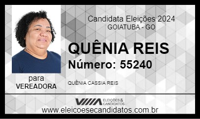 Candidato QUÊNIA REIS 2024 - GOIATUBA - Eleições