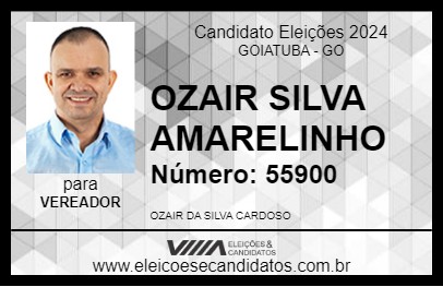 Candidato OZAIR SILVA AMARELINHO 2024 - GOIATUBA - Eleições