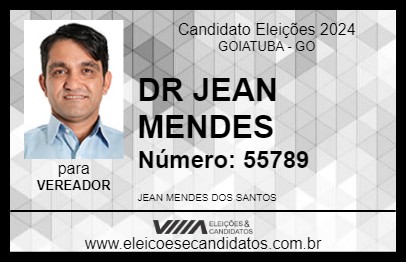 Candidato DR JEAN MENDES 2024 - GOIATUBA - Eleições