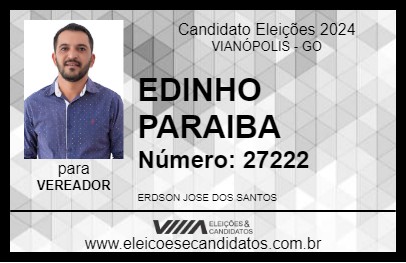 Candidato EDINHO PARAIBA 2024 - VIANÓPOLIS - Eleições