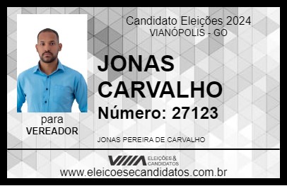 Candidato JONAS CARVALHO 2024 - VIANÓPOLIS - Eleições