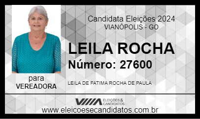 Candidato LEILA ROCHA 2024 - VIANÓPOLIS - Eleições