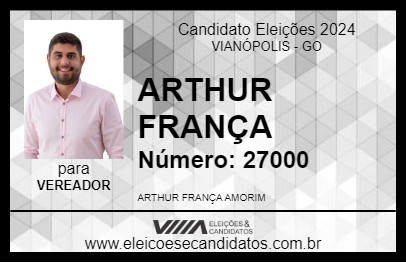 Candidato ARTHUR FRANÇA 2024 - VIANÓPOLIS - Eleições