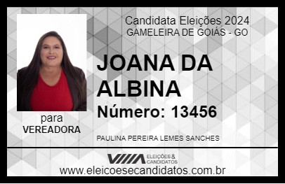 Candidato JOANA DA ALBINA 2024 - GAMELEIRA DE GOIÁS - Eleições