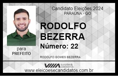 Candidato RODOLFO BEZERRA 2024 - PARAÚNA - Eleições