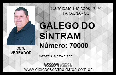 Candidato GALEGO DO SÍNTRAM 2024 - PARAÚNA - Eleições