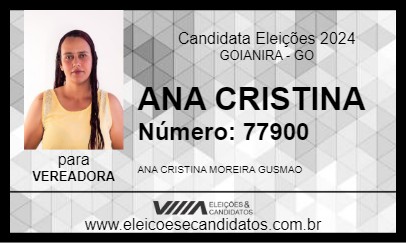 Candidato ANA CRISTINA 2024 - GOIANIRA - Eleições