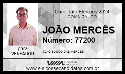 Candidato JOÃO MERCÊS 2024 - GOIANIRA - Eleições