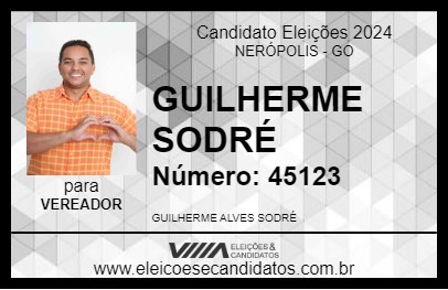 Candidato GUILHERME SODRÉ 2024 - NERÓPOLIS - Eleições