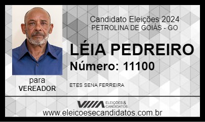 Candidato LÉIA PEDREIRO 2024 - PETROLINA DE GOIÁS - Eleições