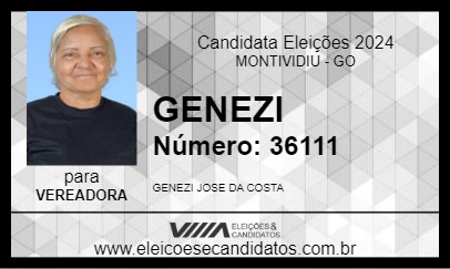 Candidato GENEZI 2024 - MONTIVIDIU - Eleições