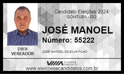 Candidato JOSÉ MANOEL 2024 - GOIATUBA - Eleições