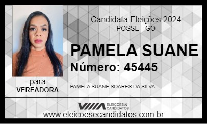 Candidato PAMELA SUANE 2024 - POSSE - Eleições