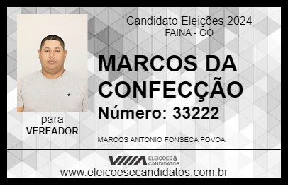 Candidato MARCOS DA CONFECÇÃO 2024 - FAINA - Eleições