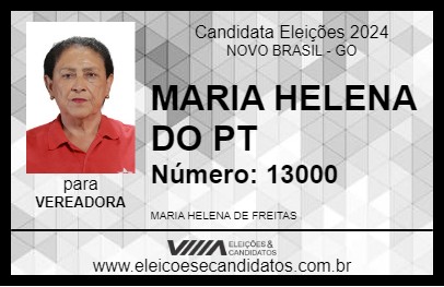 Candidato MARIA HELENA DO PT 2024 - NOVO BRASIL - Eleições