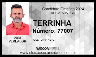 Candidato TERRINHA 2024 - RUBIATABA - Eleições