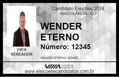 Candidato WENDER ETERNO 2024 - INACIOLÂNDIA - Eleições