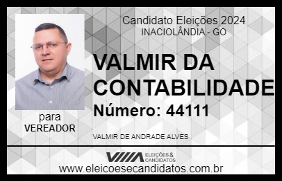 Candidato VALMIR DA CONTABILIDADE 2024 - INACIOLÂNDIA - Eleições