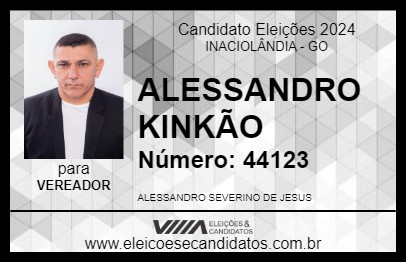 Candidato ALESSANDRO KINKÃO 2024 - INACIOLÂNDIA - Eleições